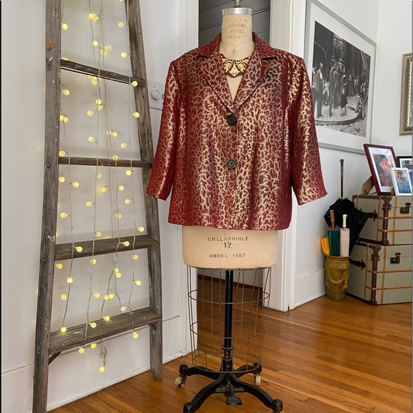 Michael Kors Jackets & Blazers - NWOT Michael Kors maroon and gold jacket size 20W